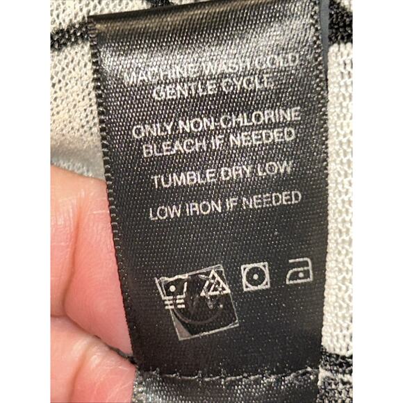 Ali Miles Cardigan Womens Plus 3X Black White Sheer Mesh Sweater Lightweight - Picture 7 of 13